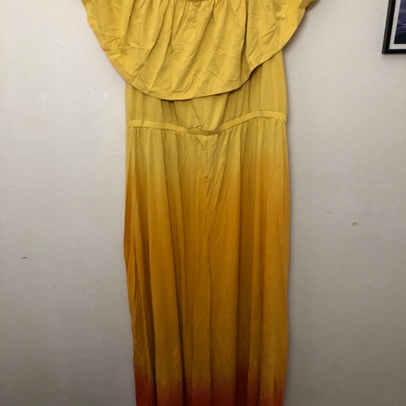 Lane Bryant Off the Shoulder Yellow Ombré dress - Picture 2 of 3